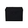 Household Essentials Large Stackable Folding Fabric Wide KD Storage Box, 12" x 18.5"x 15", 57.7 Qt., Black, 2/Pack (7619-1)~#|#~0871727D-EDE5-4C76-912E82212BB7493F_sc7