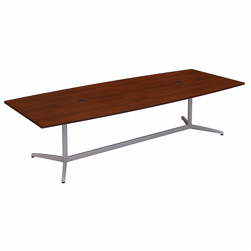 Bush Business Furniture 120W x 48D Boat Shaped Conference Table with Metal Base, Hansen Cherry (99TBM120HCSVK) image 1