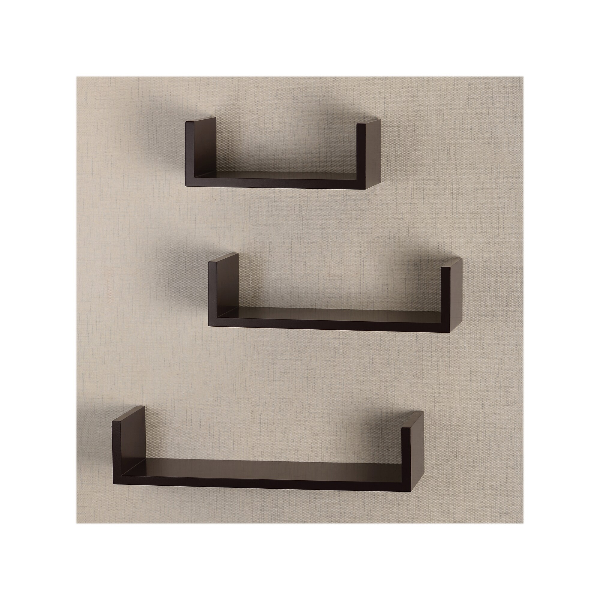 V-Light Wood Wall-Mounted Shelves, Espresso, 3/Pack (VW161011E) Sansujyuku sansujyuku.com