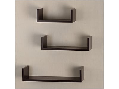 V-Light Wood Wall-Mounted Shelves, Espresso, 3/Pack (VW161011E) Sansujyuku sansujyuku.com