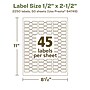 Avery EcoFriendly Laser/Inkjet Decorative Edge Multipurpose Labels, 1/2" x 2-1/2", White, 2250/Box (94749)~#|#~0874001C-C0F2-4784-B0321DCEAF145D27_sc7