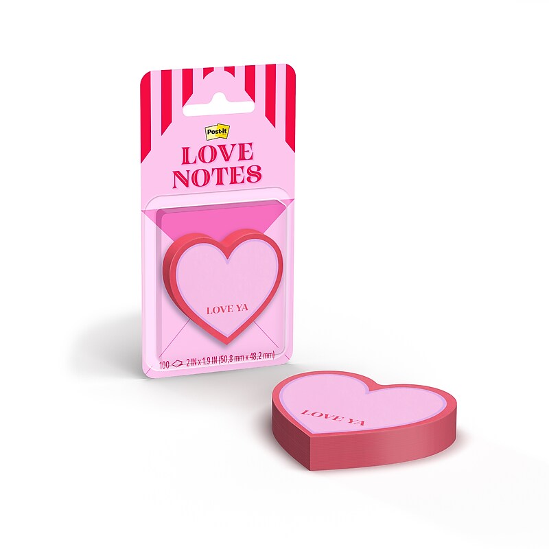Post-it LOVE YA Notes, 2" x 2" Heart, Love Notes Collection, 100 Sheet/Pad (SVAL26-HN-7) image 1