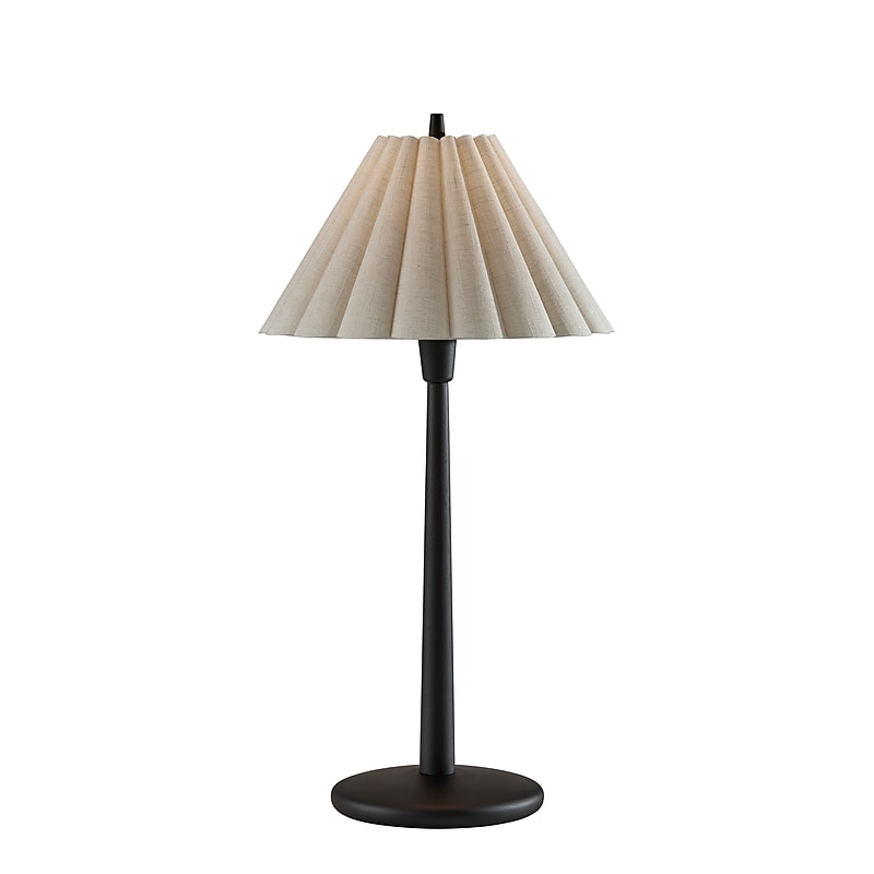 Adesso Scallop 28.75" Incandescent Table Lamp, Black/Cream (4143-01) image 1