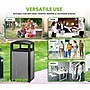 Alpine Industries Steel Outdoor Trash Can with Dome Lid, 40 Gallon, Silver, 2/Pack (ALP471-40-SIL-2PK)~#|#~0882F20B-7DC4-459D-9AB7D7379939B659_sc7
