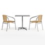 Flash Furniture Lila Indoor-Outdoor Table Set with 2 Chairs, 27.5" x 27.5", Aluminum/Beige (TLH28SQ020BGCH2)~#|#~08867A73-36A4-4380-B6F63ADF57DAA2BC_sc7