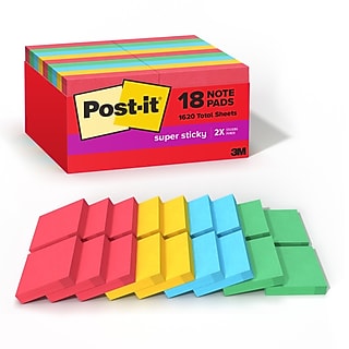 Post-it Super Sticky Notes, 2" x 2", Playful Primaries Collection, 90 Sheets/Pad, 18/Pads (622-18SSAN-CP)~#|#~088E41CB-24C5-4F67-9E8D8CDCE3E57DCE_sc7