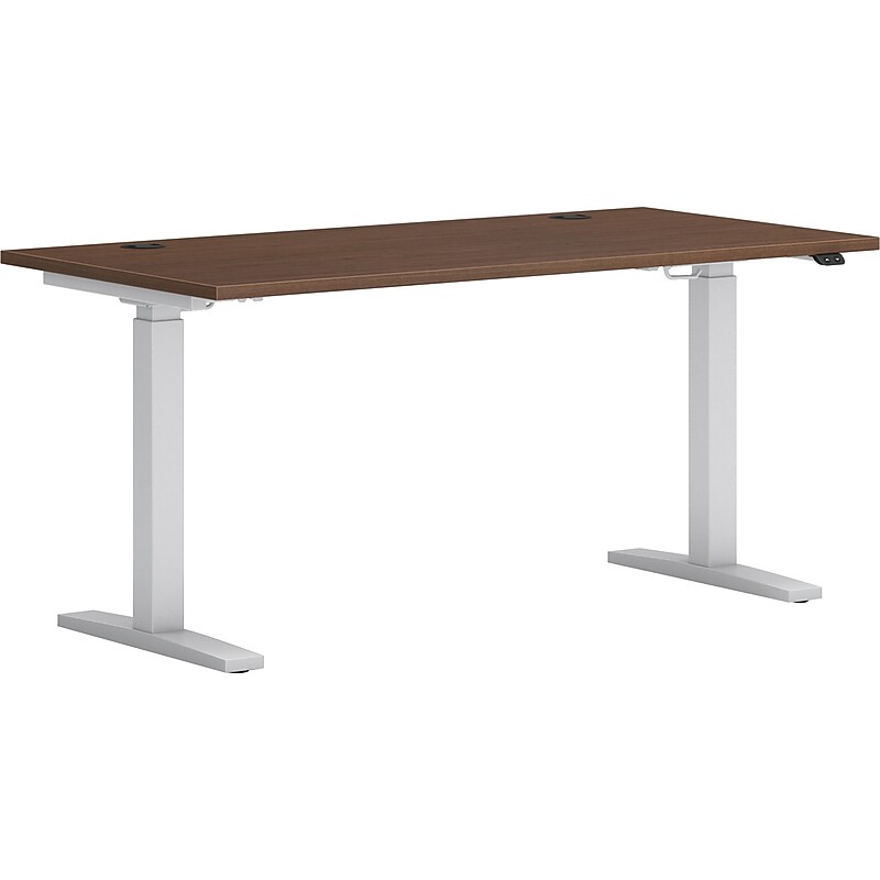 HON Mod 60"W Rectangular Adjustable Standing Desk, Sepia Walnut (HLPLRW6030CONHATSE1) image 1