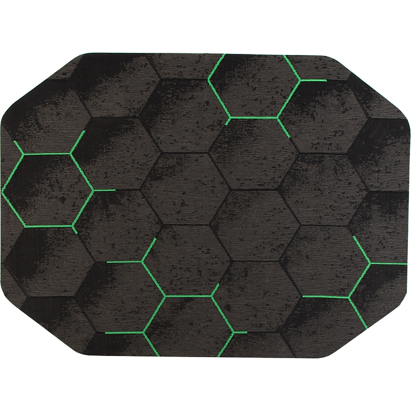 Anji Mountain Rug'd Kaleidoscope Carpet & Hard Floor Chair Mat, 36" x 48", Gray/Green (AMB9110) image 1