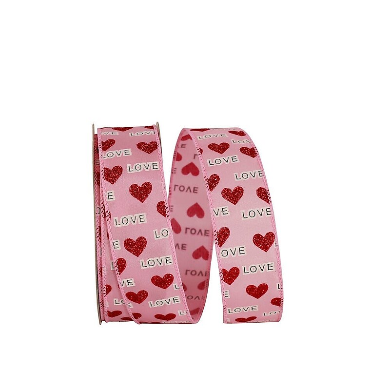 JAM Paper Love Hearts Ribbon, Red/Pink (52640340671) image 1