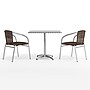 Flash Furniture Lila Indoor-Outdoor 31.5'' Square Table Set with 2 Rattan Chairs, Dark Brown (TLH32SQ020CHR2)~#|#~08A0BB67-0B4F-4386-9920DABA88B952D0_sc7