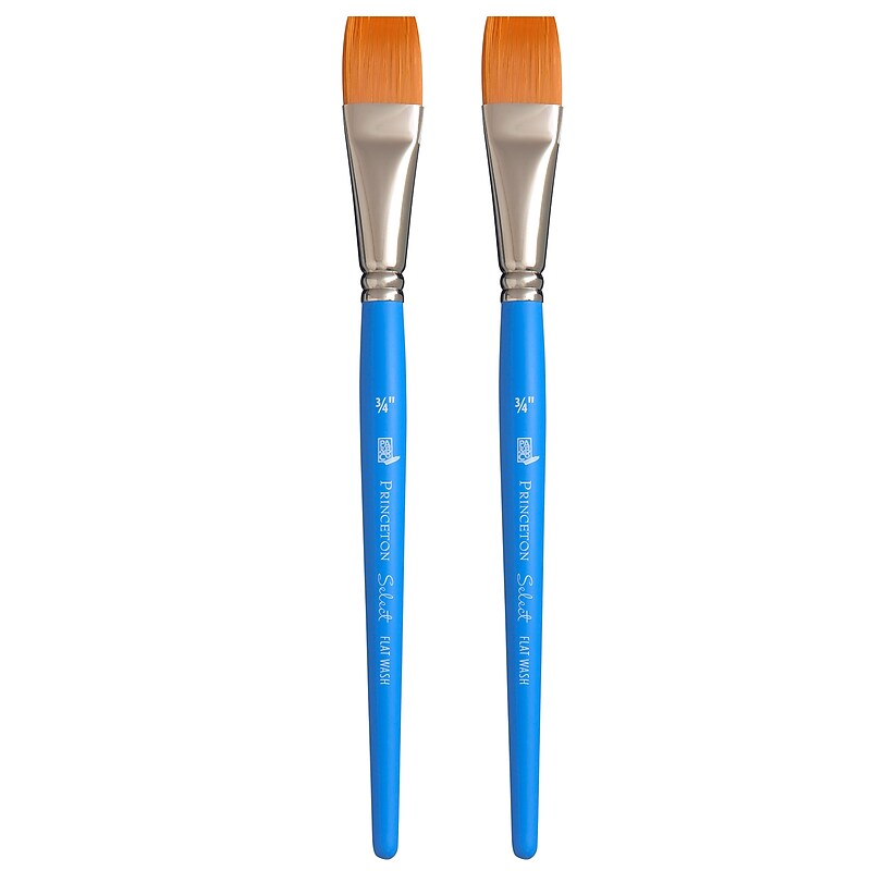Princeton Select Artiste Mixed Media Synthetic Flat Wash Brush, 2/Pack (PBXP3750FW075-2) image 1