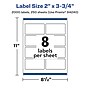 Avery Laser/Inkjet Multipurpose Rectangle Labels, 2" x 3.75", White, 2000 Labels/Box (94240)~#|#~08AAB1E2-7E72-4AC2-BF5B1478BAA1E954_sc7
