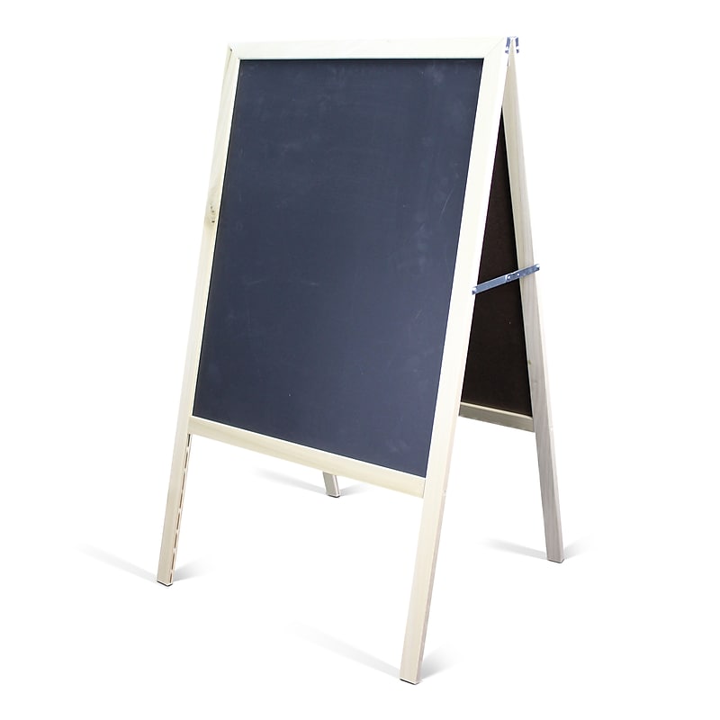 Flipside Chalkboard Marquee Easel, 42", Black/Natural Wood (31222) image 1