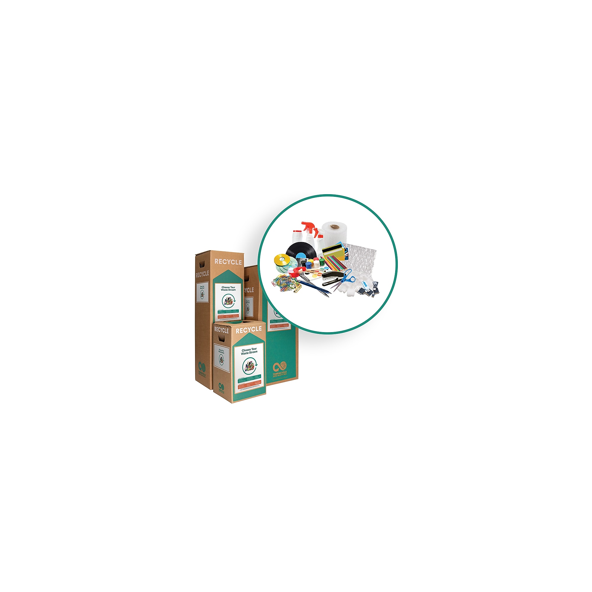 TerraCycle Cardboard Office Separation  Recycling Box, 10.5 Gallon, White and Green (792) Sansujyuku sansujyuku.com