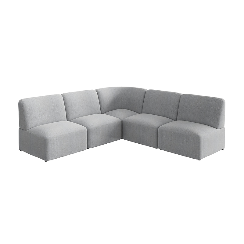 Bush Business Furniture Assemble Modular 5 Seater L Shaped Sectional, Fog Fabric (ASM004FGF) image 1