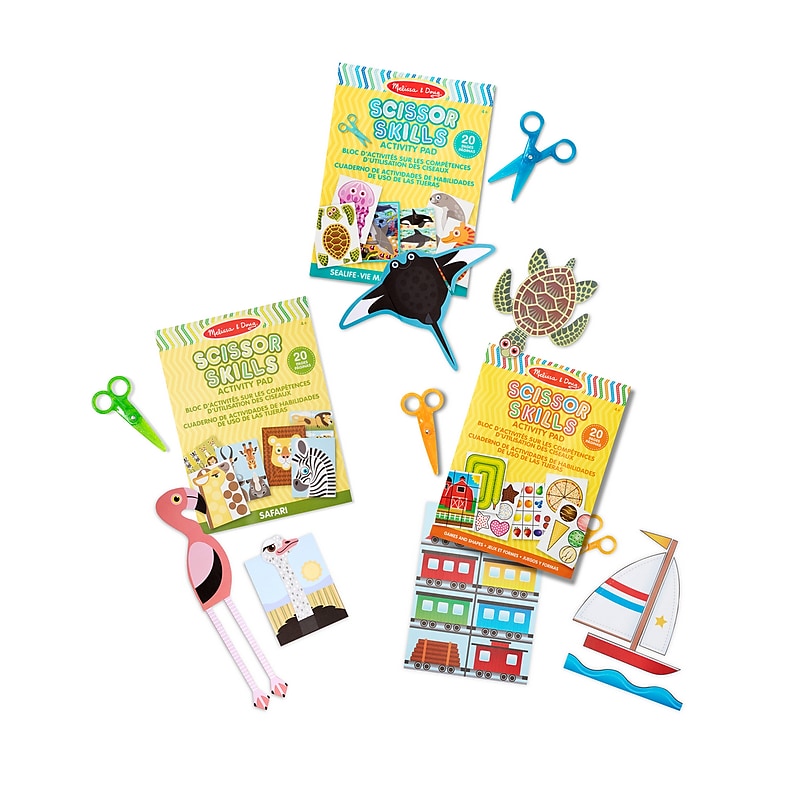 Melissa & Doug Scissor Skills Activity Pad Bundle - Safari, Sea Life and Activities (97161) image 1