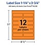 Avery Laser/Inkjet Multipurpose Rectangle Labels, 1.25" x 3.75", Bright Orange, 480/Pack (94228)~#|#~08C9EB36-A45B-4753-8CF6AC55C7EEB656_sc7