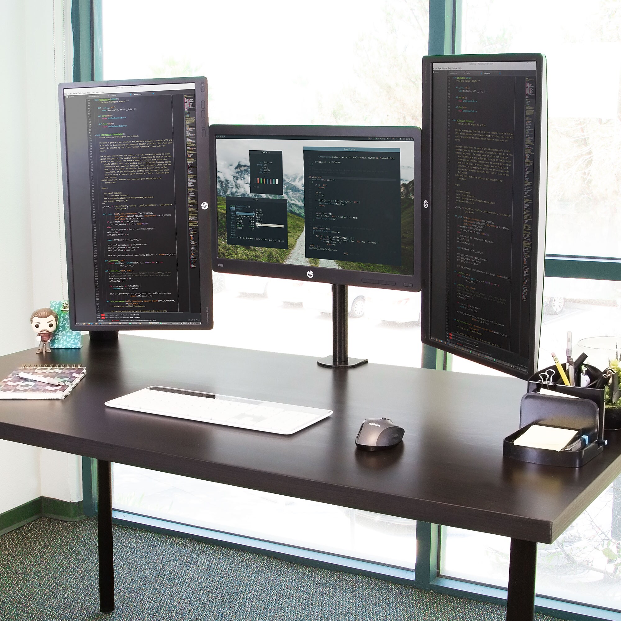 Mount-It! Adjustable Triple Monitor Mount, Up to 32″, Black (MI-753XL) Sansujyuku sansujyuku.com