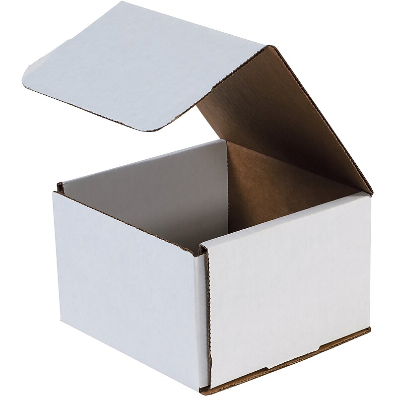 6" x 6" x 4" Crush-Proof Mailer, White, 50/Bundle (M664) image 1