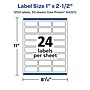 Avery Laser/Inkjet Multipurpose Labels, 2.5" x ", Glossy Clear, 1200/Box (94221)~#|#~08E342B6-715F-4806-BB9D7A35E0EE1AF4_sc7
