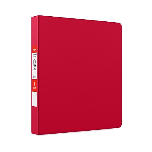 Staples 1" 3Ring NonView Binder, DRing, Red (55364/26290) Staples