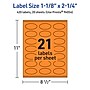 Avery Laser/Inkjet Multipurpose Oval Labels, 1-1/8" x 2-1/4", Bright Orange, 420/Pack (94054)~#|#~08F73F25-3298-406B-96C7868B14AD9EC5_sc7