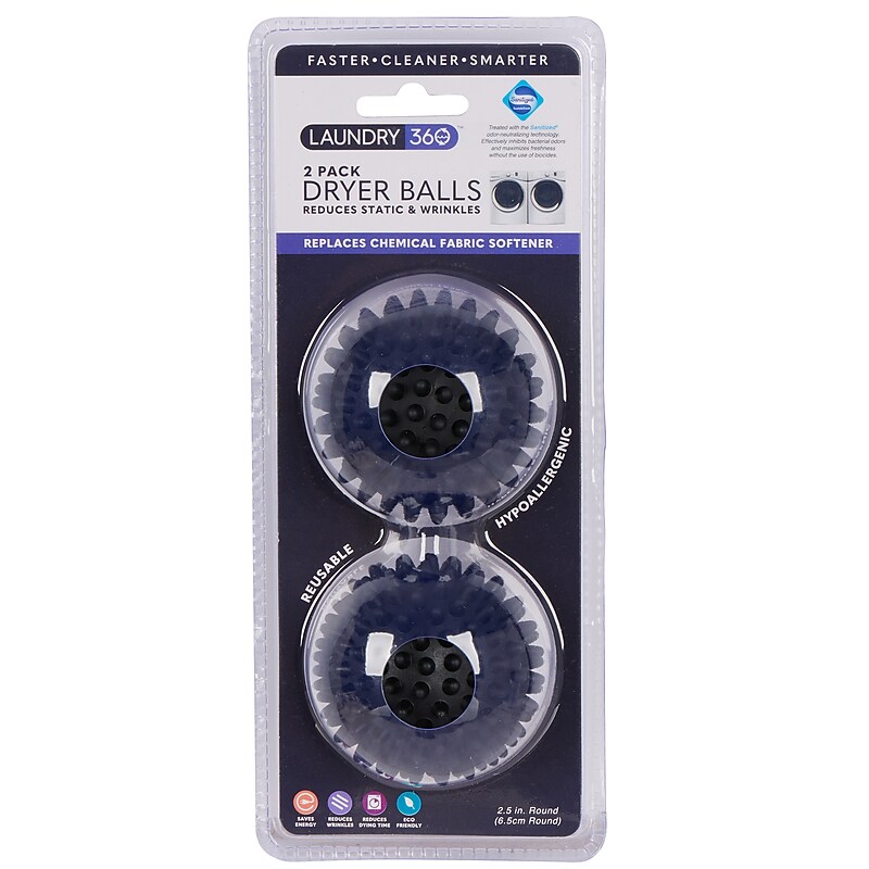 Laundry 360 Dryer Balls, Assorted Colors, 2-Count (W-82425) image 1