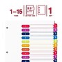 Staples Customizable Table of Contents Numeric Dividers, 1–15 Tabs, Multicolor, Reinforced Binder Index Dividers~#|#~09037FB1-8B56-455A-8ED646D3F3AA8FD5_sc7