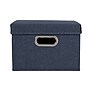 Household Essentials Medium Stackable Folding Fabric Storage Bin, 8" x 13"x 15", 27 Qt., Denim Blue, 2/Pack (HE1072)~#|#~09056C28-E311-4D33-9E26D8CF80315521_sc7