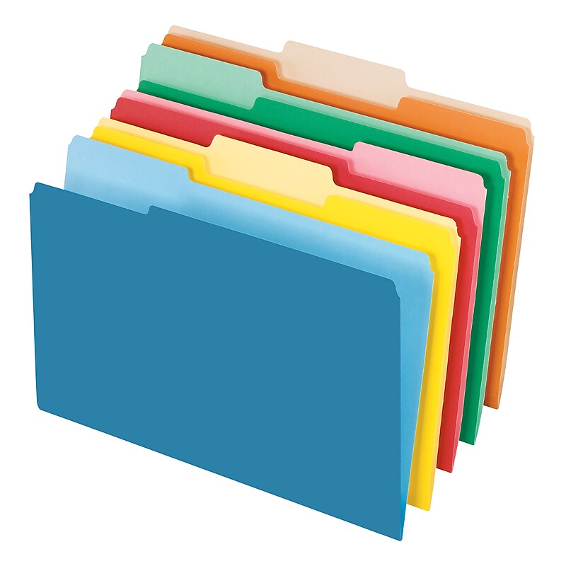 Pendaflex Recycled File Folder, 1/3-Cut Tab, Legal Size, Assorted, 100/Box (43501/3ASST) image 1