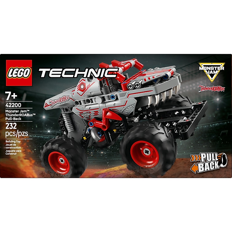 LEGO Technic Monster Jam ThunderROARus Pull-Back Monster Truck, 232 Pieces (42200) image 1