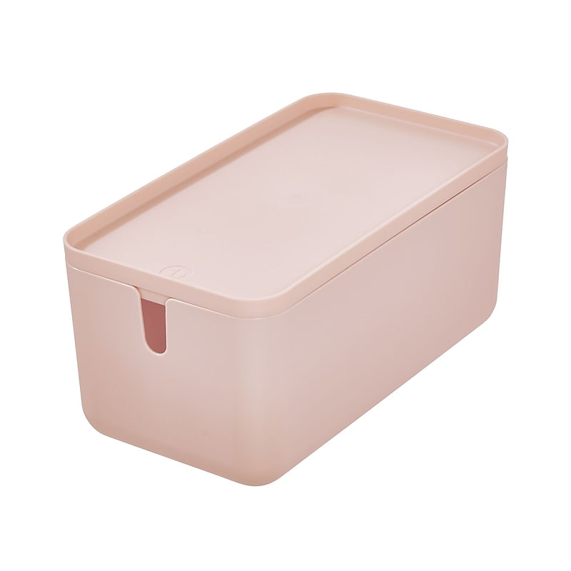 iDESIGN Extra Small Stackable Plastic Storage Bin, Blush Pink (29841) image 1