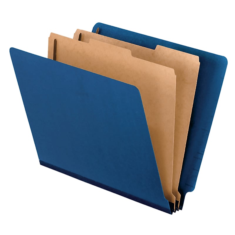 Pendaflex Classification Folder, 2-Dividers, Letter Size, Dark Blue, 10/Box (23217EE) image 1