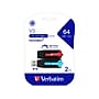 Verbatim Store 'n' Go 64GB USB 3.2 Gen 1 Flash Drives, Red/Blue, 2/Pack (70899)~#|#~091F0CF6-E9F9-4549-9A87B092C3508ADB_sc7
