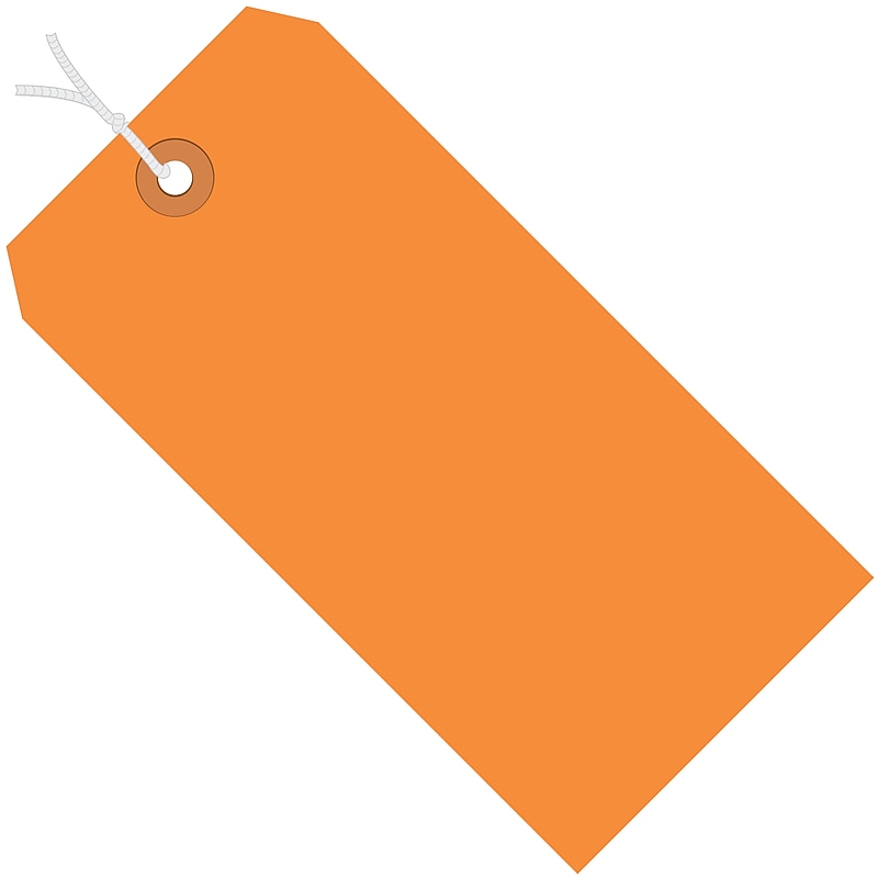 Pre-Strung Tags, 4 3/4" x 2 3/8", Orange, 1000/Carton (G11052H) image 1