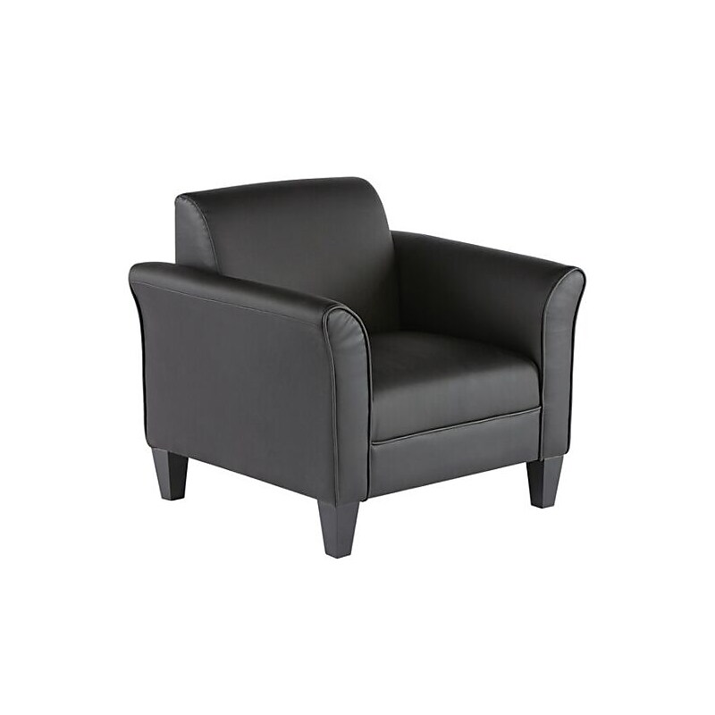 Alera Reception Lounge Series Leather Club Chair, Black (ALERL23LS10B) image 1