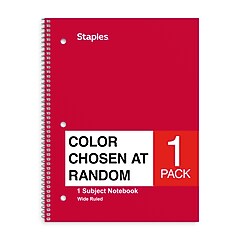 Staples® 1-Subject Notebook, 5