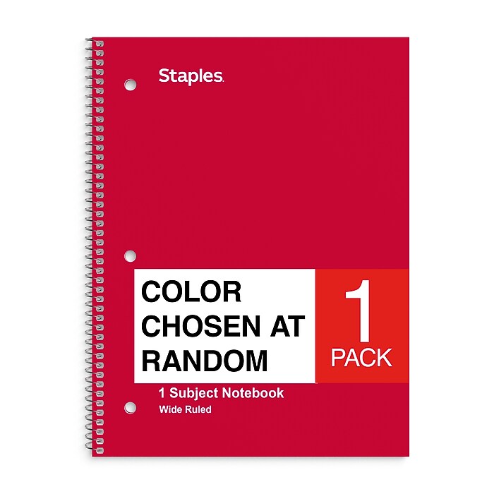 Staples® 1-Subject Notebook, 8
