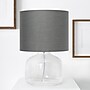 Creekwood Home Round Modern Glass 13.75" LED Table Lamp, Clear/Gray (CWT-1015-CG)~#|#~0928A100-0FDA-47BD-A016B8838F8B3DD9_sc7