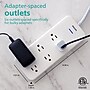 Philips Adapt 6-Outlet Adapter-Spaced Surge Protector, 1080J, 8 ft. Braided Cord, White (SPC6066WB/37-T2)~#|#~092A155D-EBA6-4181-9FF05817BB74D838_sc7