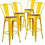 Flash Furniture Lily Contemporary Metal Vertical Back Barstool, Yellow, 4-Pieces/Pack (4CH3132030GBYLW)~#|#~092A9B80-1954-41BB-BD37C86614A635E0_sc7