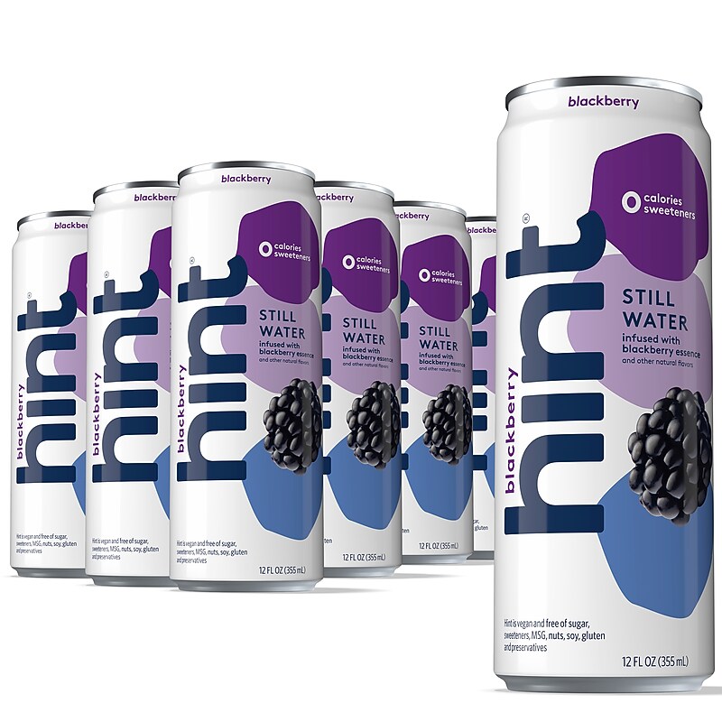 Hint Blueberry Lemon Flavored Purified Water, 12 fl. oz., 12 Cans/Pack (HINTBLULEMCAN12) image 1