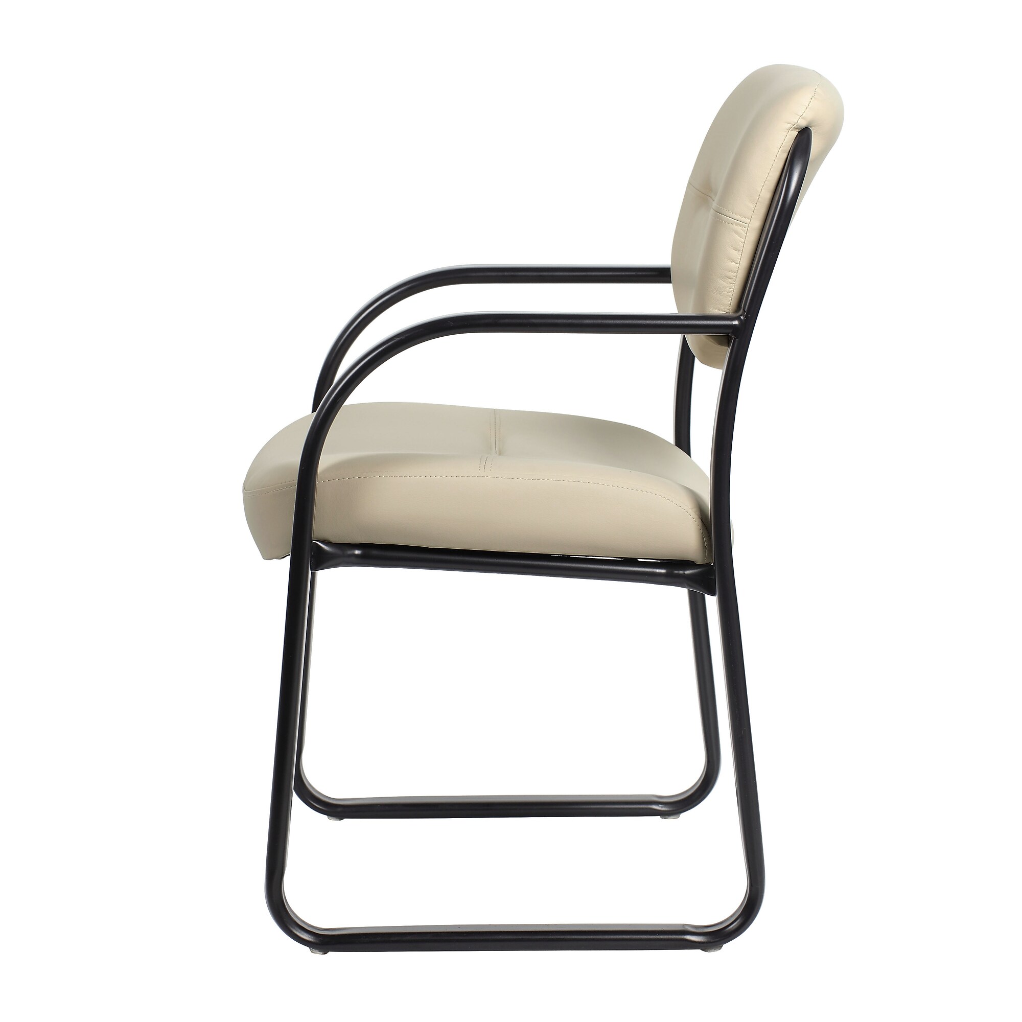 Boss LeatherPlus Guest Chair with Sled Base, Beige (B9529-BG) Sansujyuku sansujyuku.com