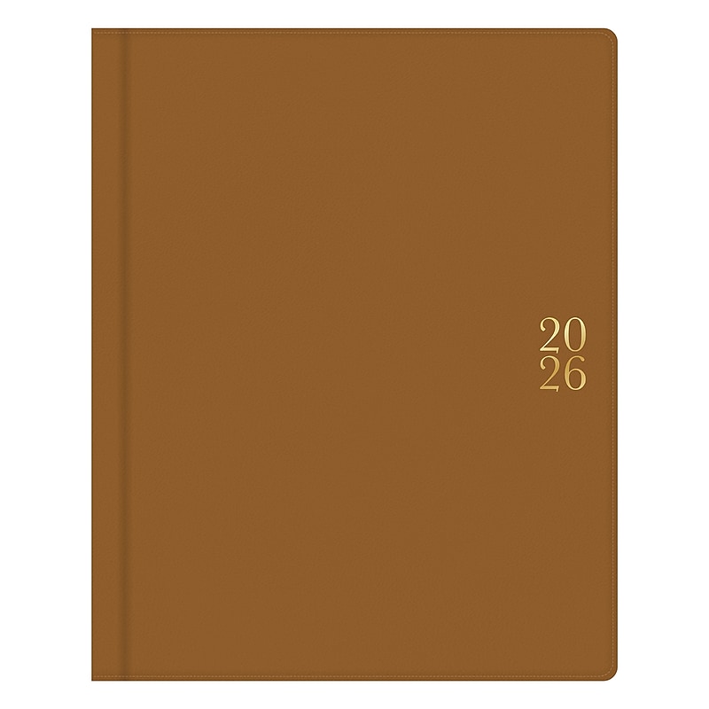 2026 Blue Sky Bespoke Letterpress 8" x 10" Calendar Year Weekly & Monthly Planner, Faux Leather Cover, Espresso (156220) image 1