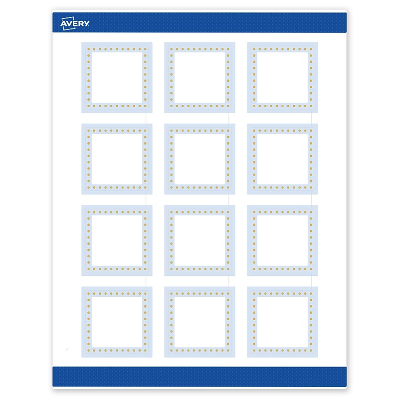 Avery Laser/Inkjet Square Multipurpose Labels, 2" x 2", White, 120/Pack (S00DME) image 1
