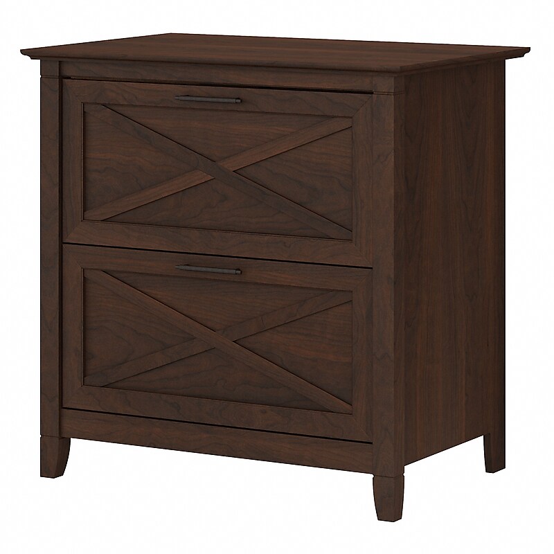 Bush Furniture Key West 2 Drawer Lateral File Cabinet, Bing Cherry (KWF130BC-03) image 1