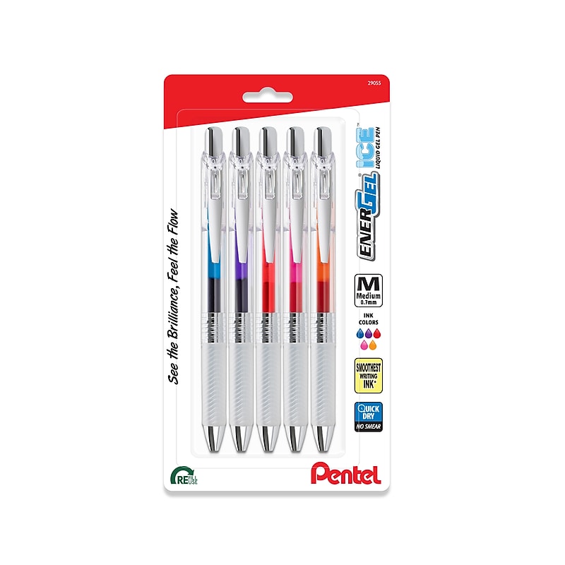 EnerGel Gel Pen, Medium Point, Assorted Ink, 5 Pack (BL77TLBP5M) image 1