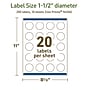 Avery Dissolvable Circle Multipurpose Labels, 1.5" Dia., Off-white, 200/Pack (94506)~#|#~0939AF2E-830B-40B2-B83D22E37E61BCBC_sc7