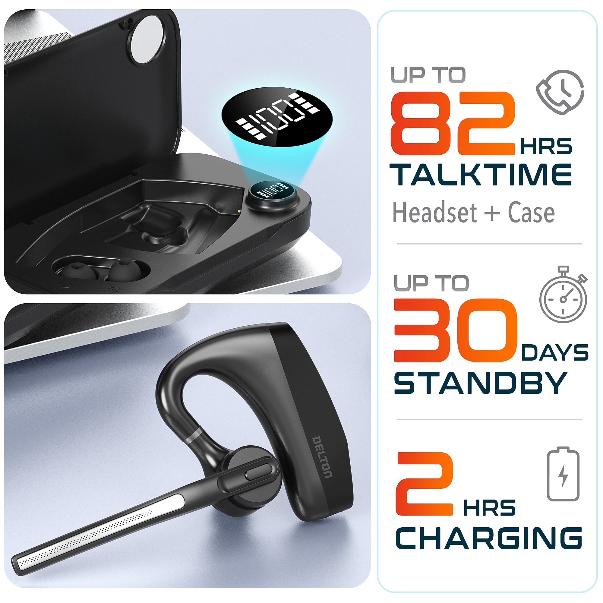 Delton K130 Wireless Noise Canceling Earbuds, Bluetooth, Black (DHBK130) Sansujyuku sansujyuku.com