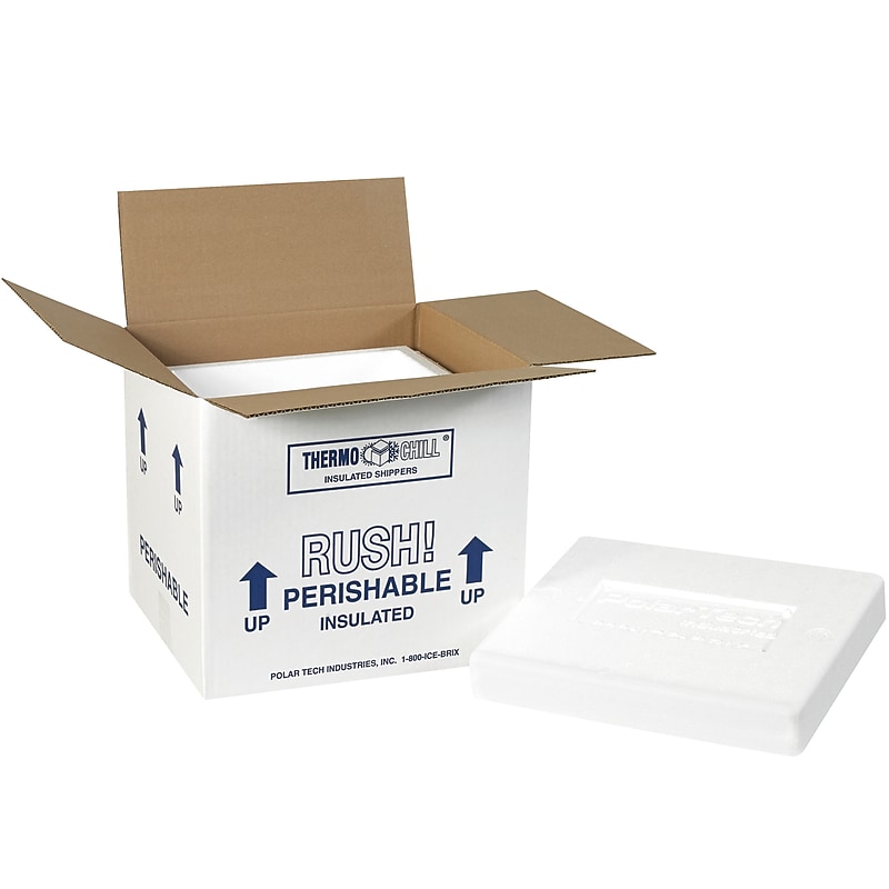 10.5 x 8.25 x 9.25, Insulated Shipping Containers, White, 2/Carton (220C) image 1